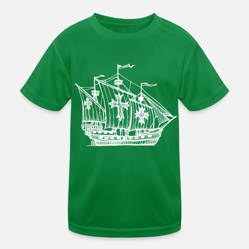 Galley Galleon Pirate Ship Kids Functional T-Shirt