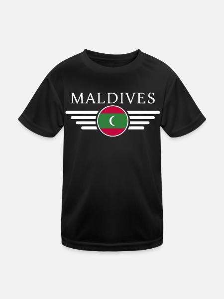 J’aime les Maldives, T-shirt design de style élégance - T-shirt sport Enfant - noir - Devant