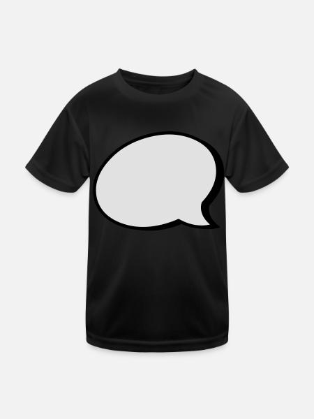 speech balloon - Kids Functional T-Shirt - black - Front