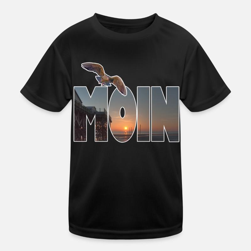 Moin (Motive: St. Peter Ording) - Kids Functional T-Shirt - black