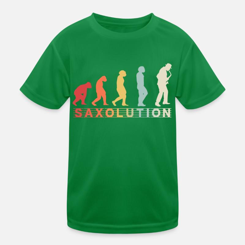 Sax Saxophone Vintage Evolution Jazz Music Gift Kids Functional T-Shirt