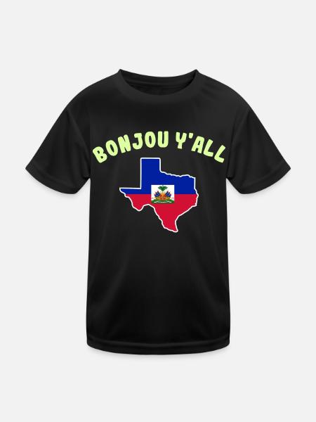 Haitianisch-texanisches Design für Einwanderer - Kinder Funktions-T-Shirt - Schwarz - Vorne
