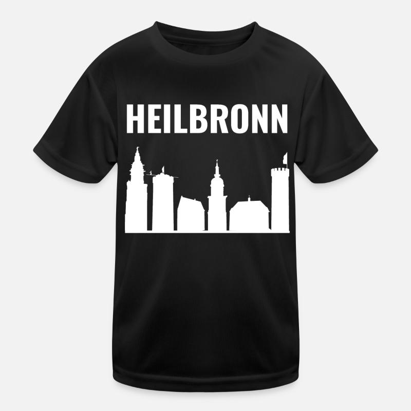 Heilbronn Skyline-Collage Kinder Funktions-T-Shirt