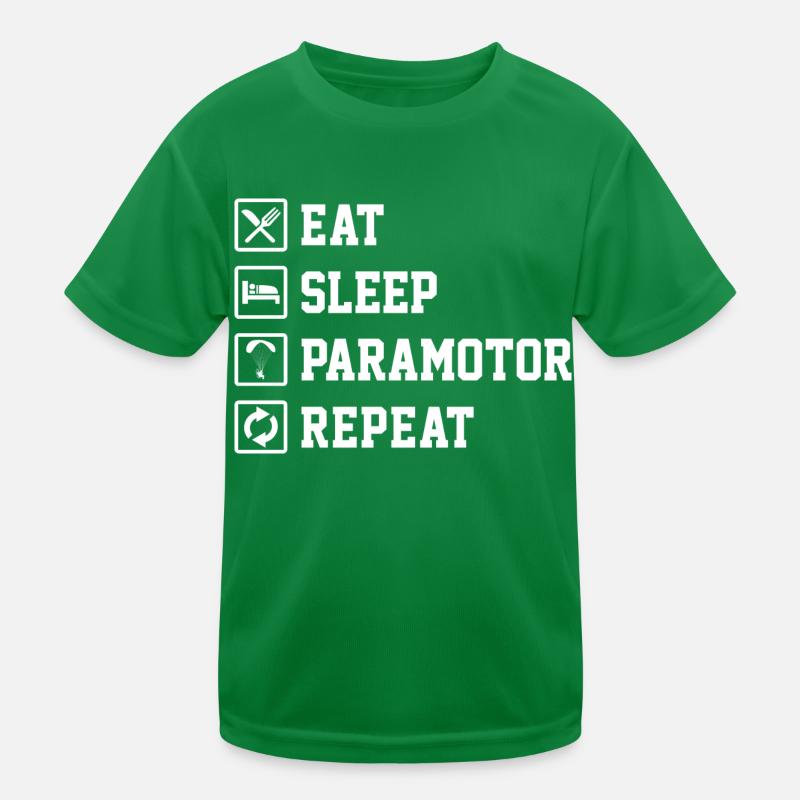 Eat Sleep Paramotor Repeat Paragliding Parachute P Kinder Funktions-T-Shirt