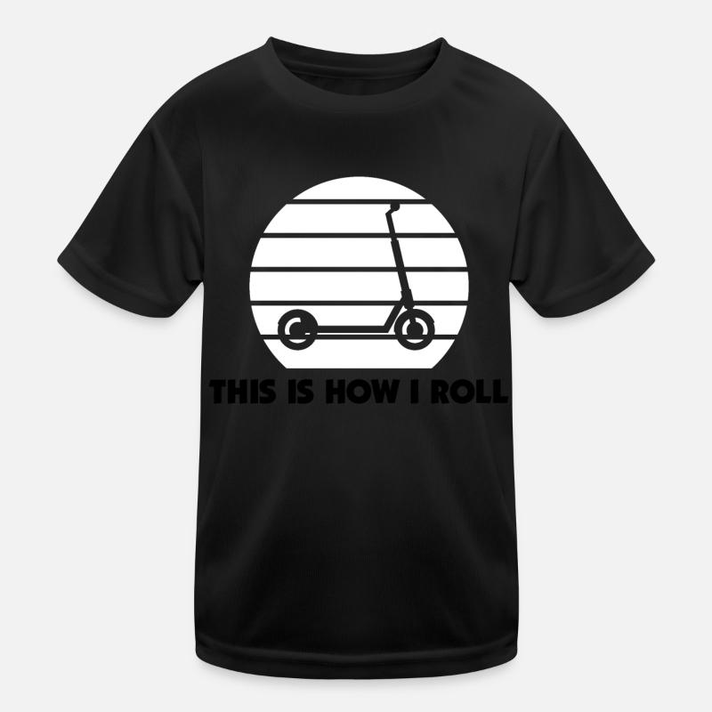 E-Scooter Roller Scooter - Kinder Funktions-T-Shirt - Schwarz