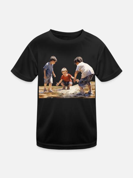 Eine unbeschwerte Kindheit ist ein Geschenk - Kinder Funktions-T-Shirt - Schwarz - Vorne