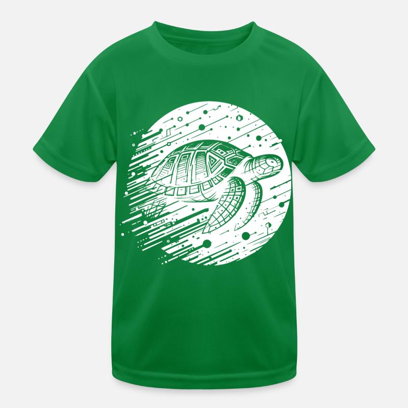 Schildkröte futuristisch modern cyber Kinder Funktions-T-Shirt