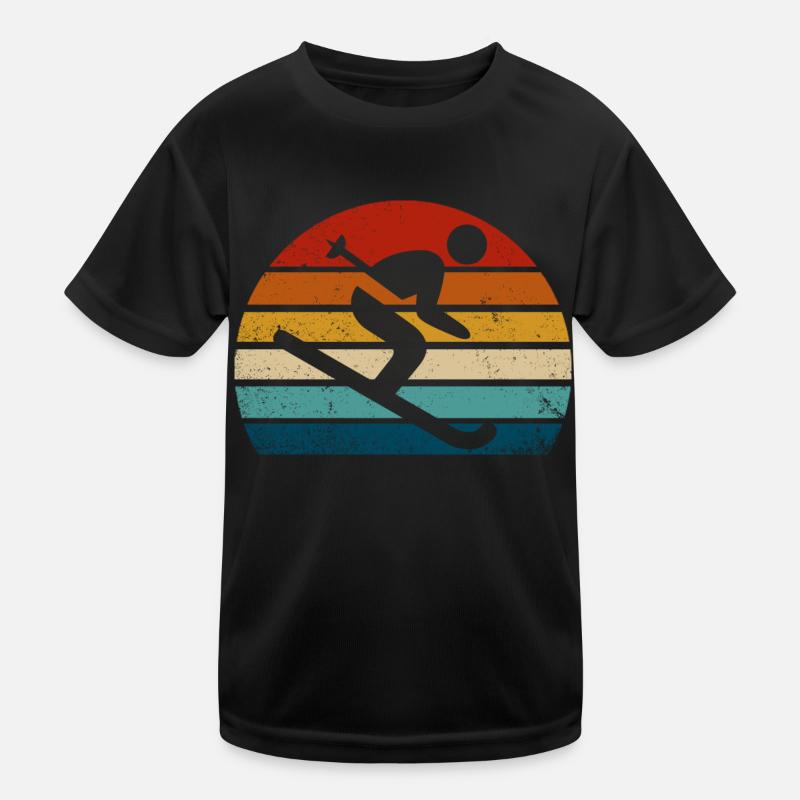 Retro-Ski Kinder Funktions-T-Shirt