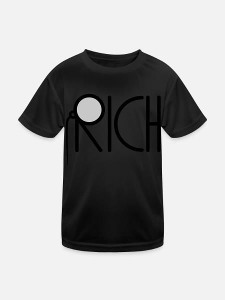 Rich Monokel Millionär - Kinder Funktions-T-Shirt - Schwarz - Vorne