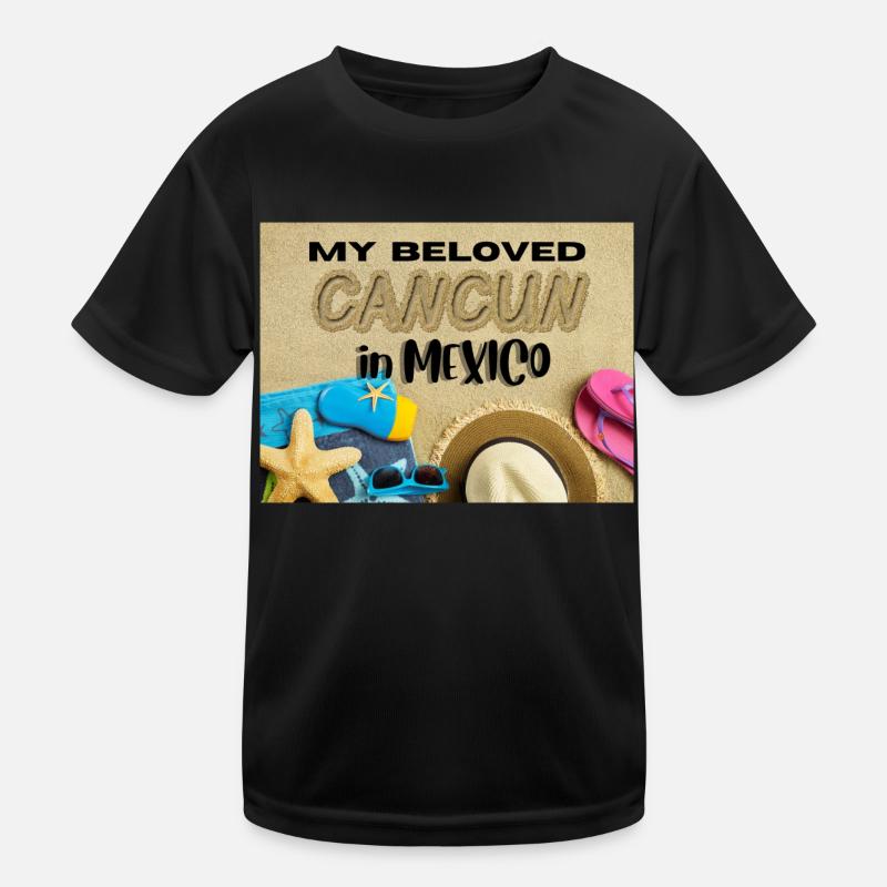 Cancun, greetings from Cancun - Kids Functional T-Shirt - black