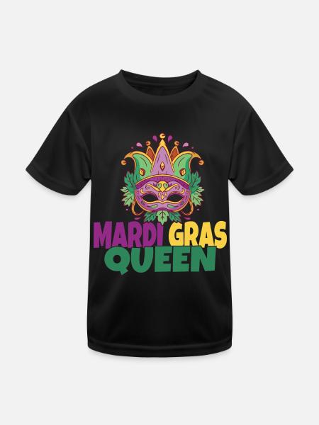 Mardi Gras Queen - Kinder Funktions-T-Shirt - Schwarz - Vorne
