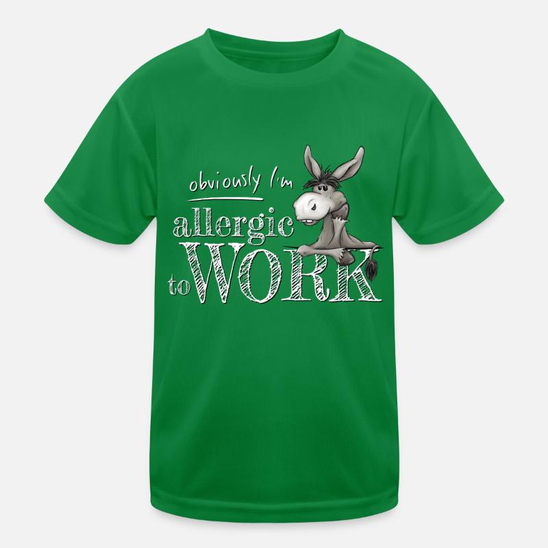 Allergic to work Grumpy donkey mule Kids Functional T-Shirt