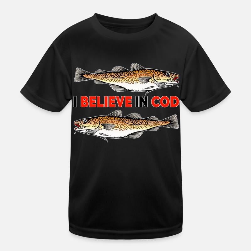 Fishing - I believe in Cod Kids Functional T-Shirt