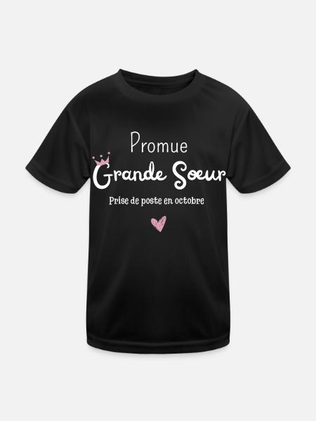 Promue grande soeur en octobre - annonce grossesse - T-shirt sport Enfant - noir - Devant