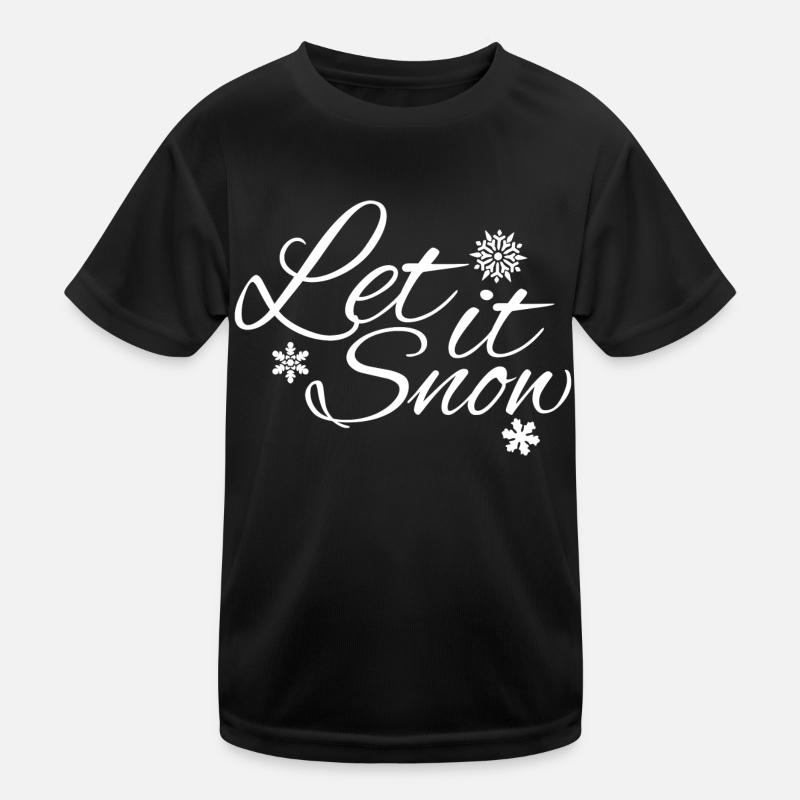 Let it Snow - Das Winterdesign mit Schneeflocken - Kinder Funktions-T-Shirt - Schwarz