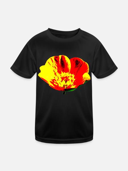Blume, A731178 1 - Kinder Funktions-T-Shirt - Schwarz - Vorne