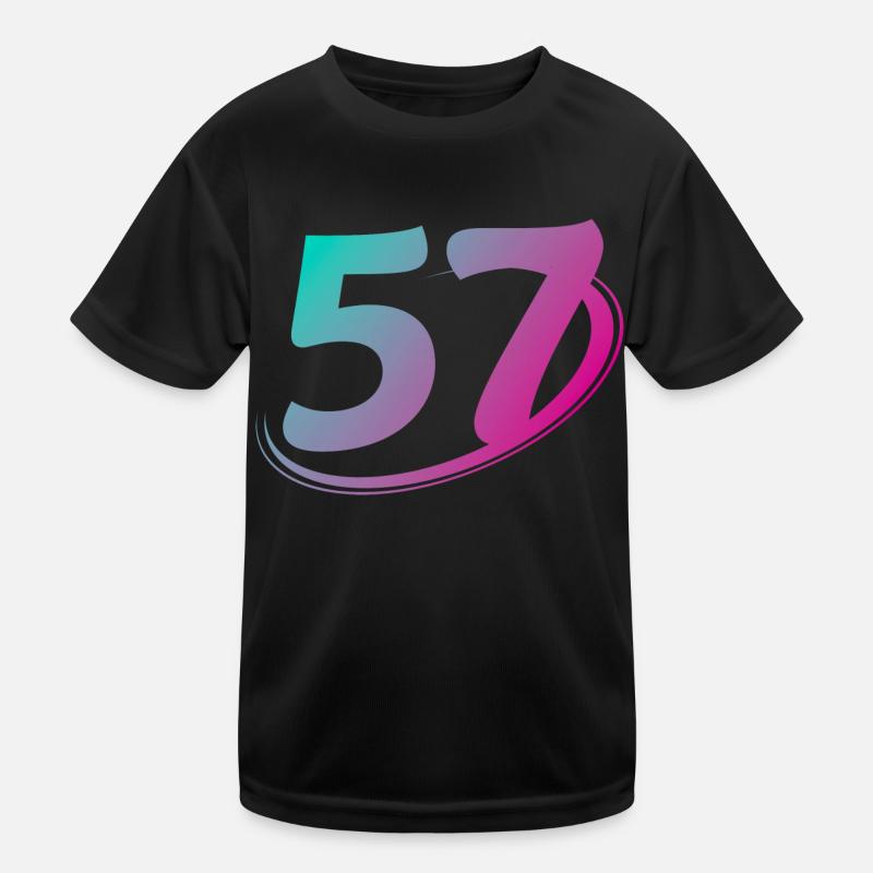 Number 57 multicolor Kids Functional T-Shirt