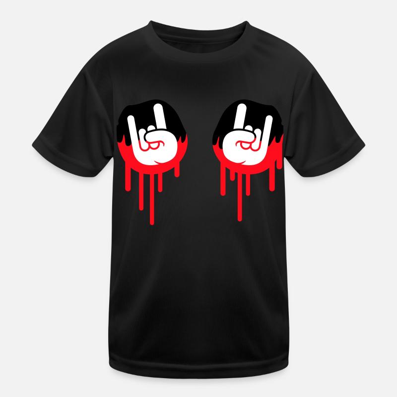 Heavy Metal Hard Rock Graffiti Hörner Handgeste Kinder Funktions-T-Shirt