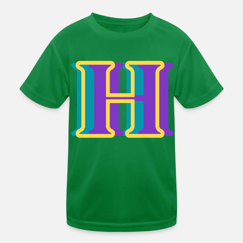 Mehrfarbiger Buchstabe h – originelle Geschenkidee Kinder Funktions-T-Shirt