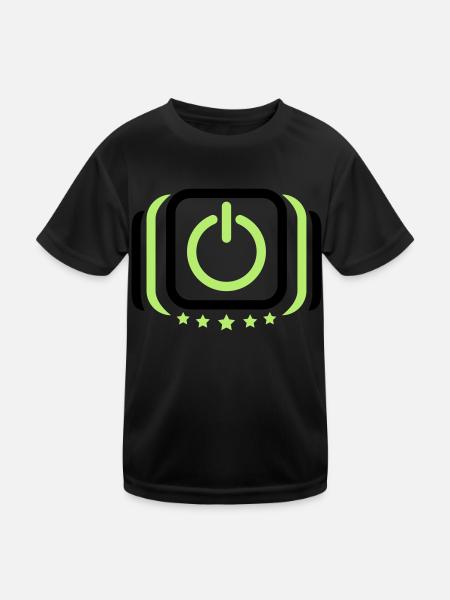 Power on off on off switch - Kids Functional T-Shirt - black - Front