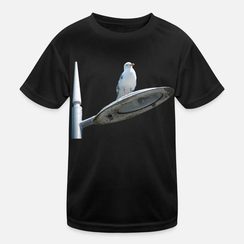 Möwe auf einer Lampe Post Kinder Funktions-T-Shirt