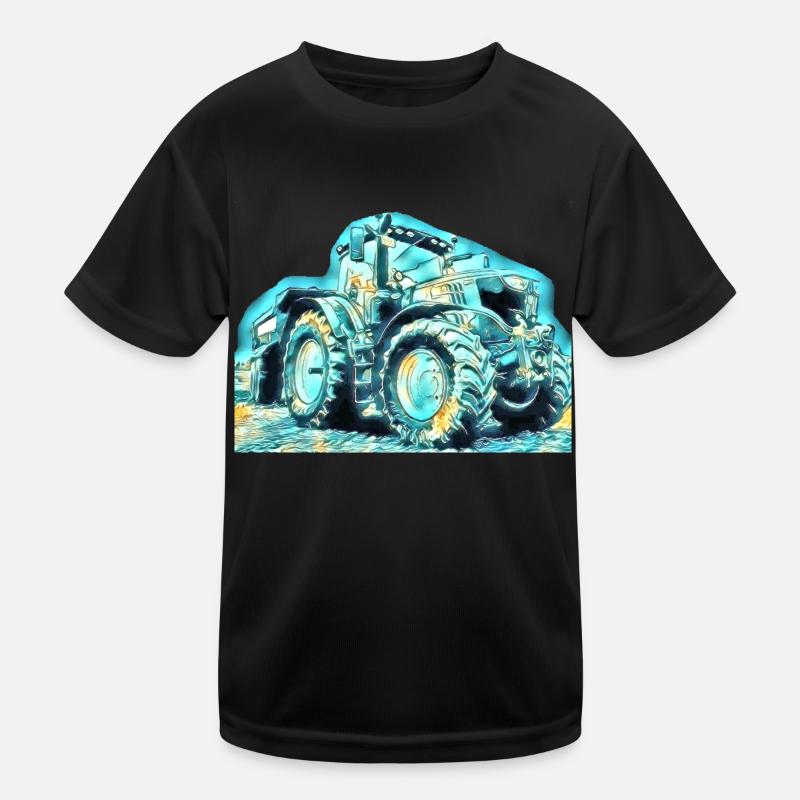 Tractor - Kids Functional T-Shirt - black