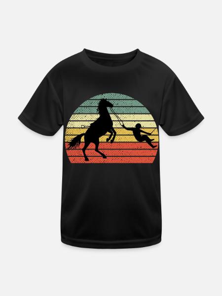 Pferd - Ich mache meine eigenen Vintage-Retro-Stunts - Kinder Funktions-T-Shirt - Schwarz - Vorne