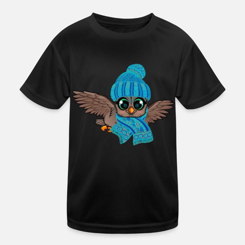 Frosteule Eule Frostbeule Herbst Winter Kinder Funktions-T-Shirt