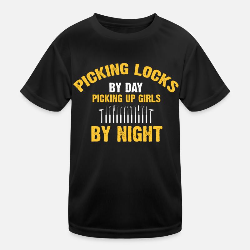 Lockpicking am Tag Abschlepper in der Nacht Kinder Funktions-T-Shirt