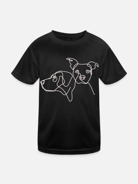 jowi hundeliebe - logo kontur weiß - Kinder Funktions-T-Shirt - Schwarz - Vorne