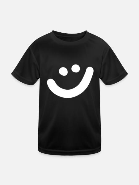 Croquis de sourire Happy Fun Joy Symbole de sourire - T-shirt sport Enfant - noir - Devant