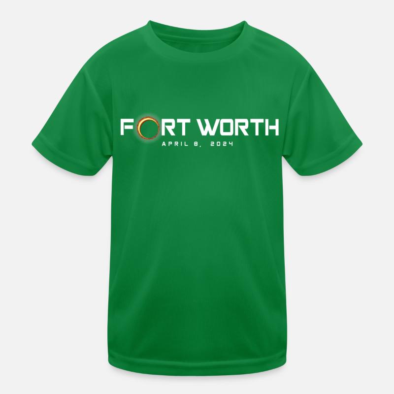 Fort Worth Texas 2024 Eclipse Souvenir April 8 Kids Functional T-Shirt