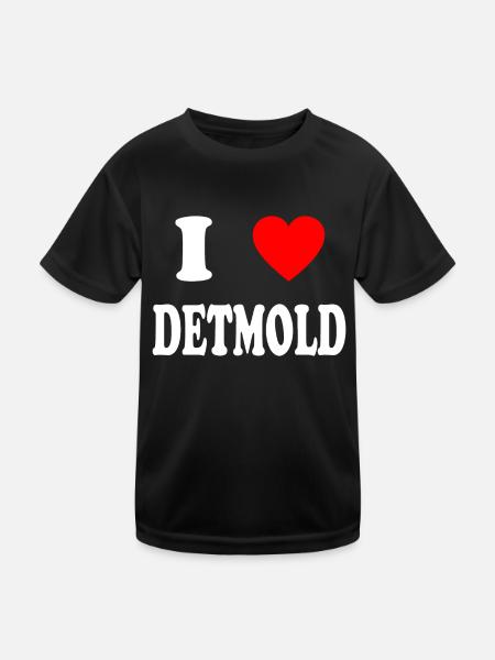 I love Detmold - Kinder Funktions-T-Shirt - Schwarz - Vorne