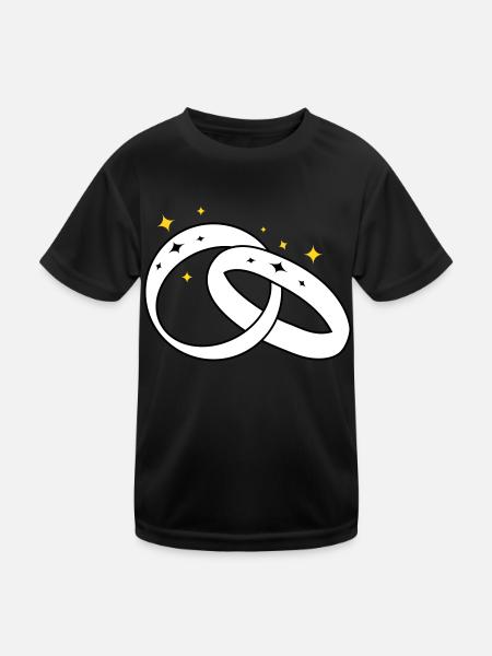 Trauringe zur Verlobung2 - Kinder Funktions-T-Shirt - Schwarz - Vorne