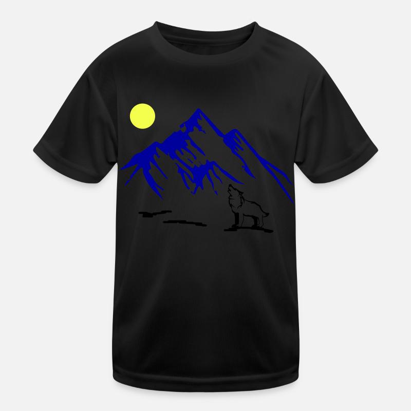 Wolf Full Moon Kids Functional T-Shirt