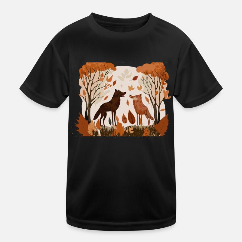 Zwei Wölfe (Herbstkollektion #5) Kinder Funktions-T-Shirt
