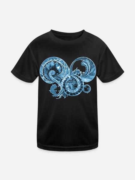 Blue Ornament - Kids Functional T-Shirt - black - Front