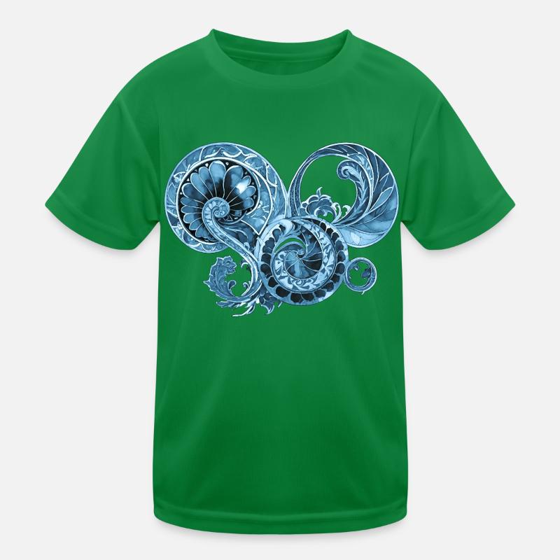 Blue Ornament Kids Functional T-Shirt