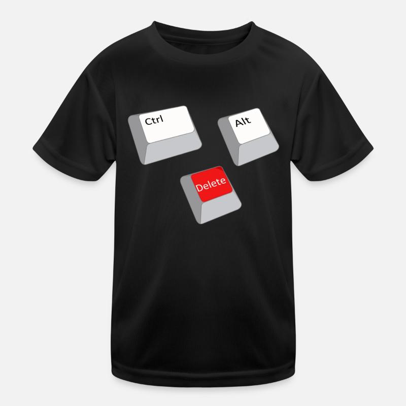 cntrl alt delete - Kinder Funktions-T-Shirt - Schwarz