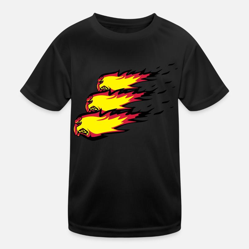 Fire flame fireball formation agro Kids Functional T-Shirt