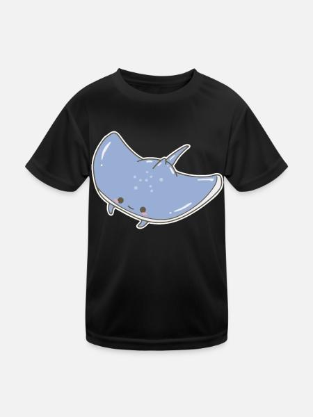 Mantarochen - Kinder Funktions-T-Shirt - Schwarz