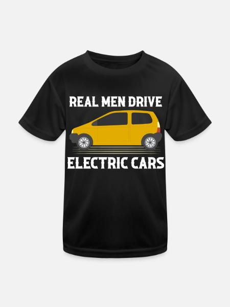 Real Men Drive Electric Cars E-Car Mobility - Kinder Funktions-T-Shirt - Schwarz
