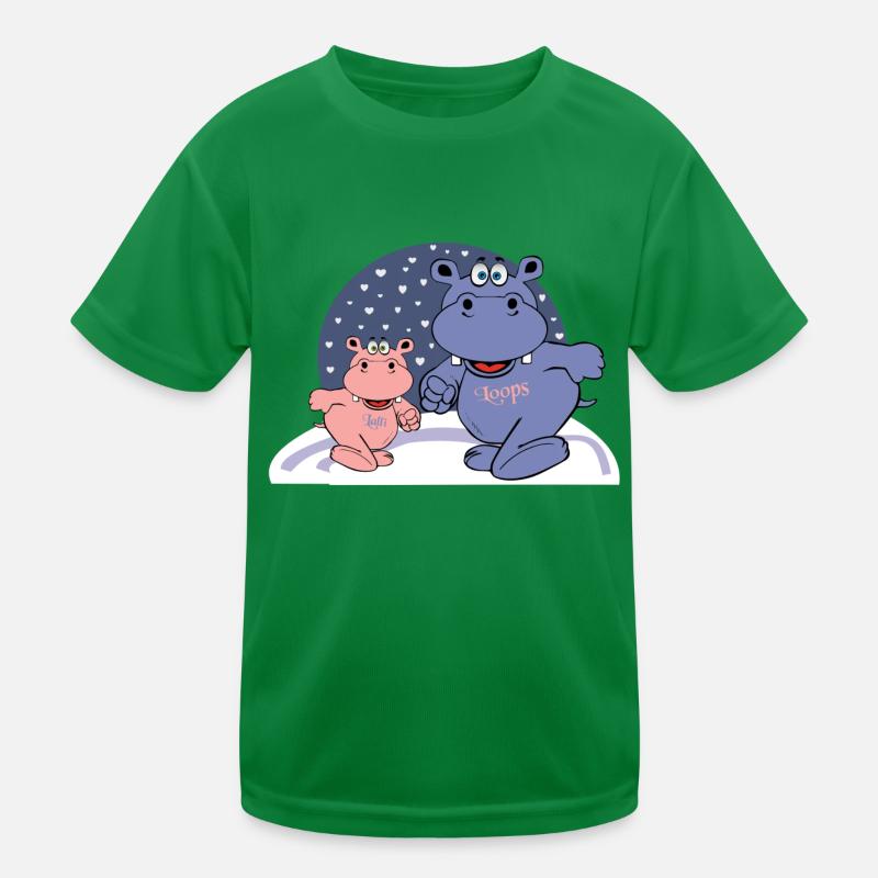zwei nilpferde im schnee mit herzen Kinder Funktions-T-Shirt
