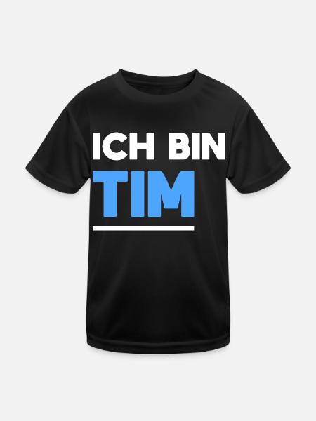 Tim Name Spruch für stolze Tims - Kinder Funktions-T-Shirt - Schwarz - Vorne