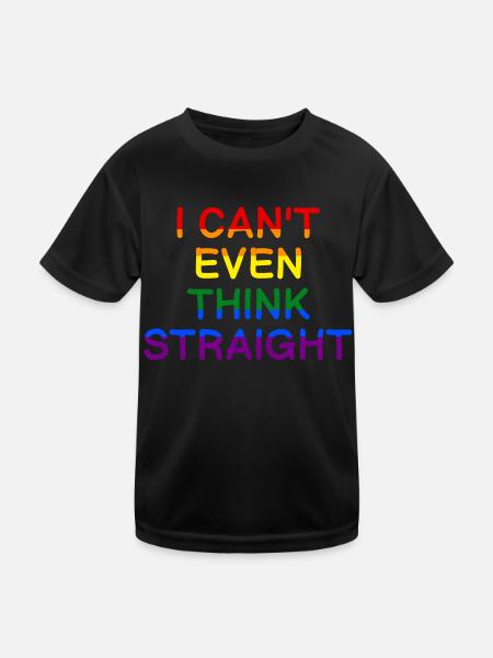 Ich kann nicht einmal an ein heterosexuelles Hemd denken LGBTQ Gay Pride - Kinder Funktions-T-Shirt - Schwarz - Vorne