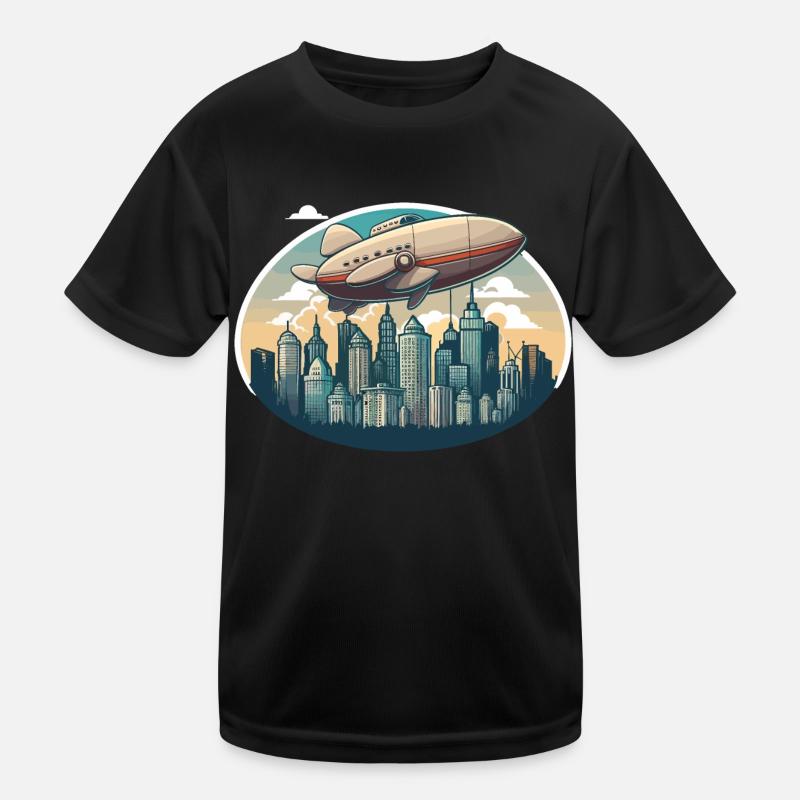 Le dirigeable Majestic - T-shirt sport Enfant - noir