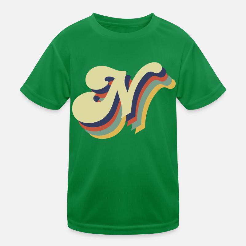 Retro-Buchstabe N Kinder Funktions-T-Shirt