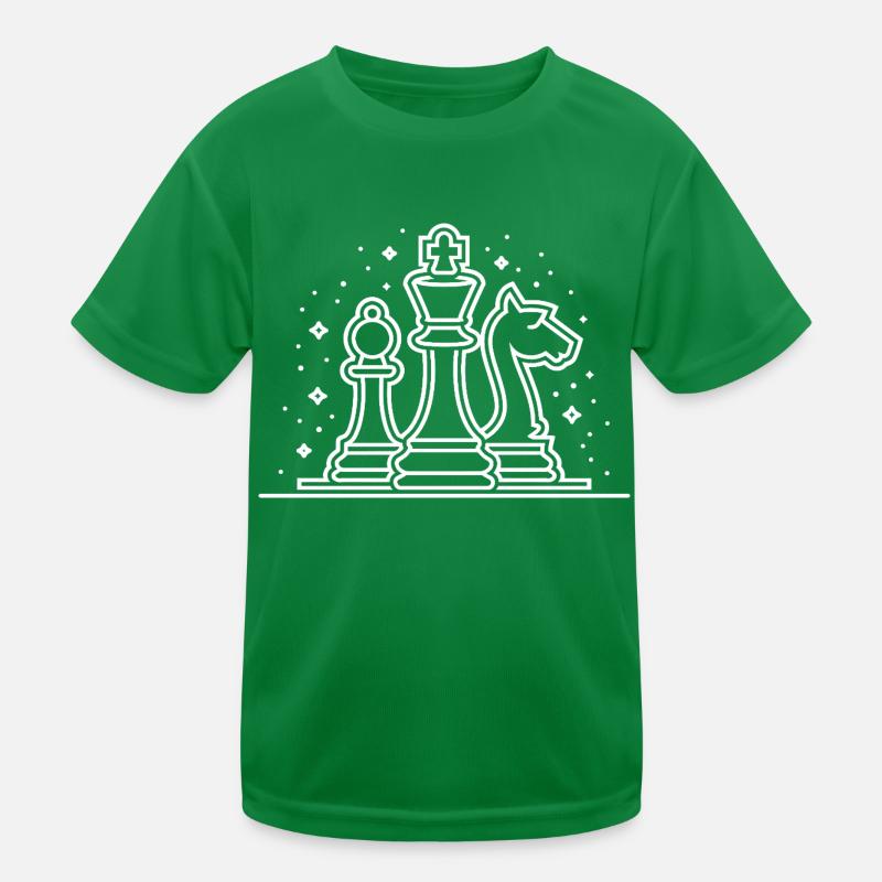 Chess Pieces Trait Sketch Kids Functional T-Shirt