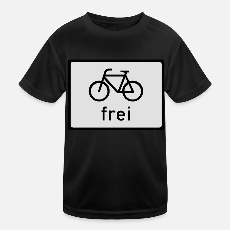 Fahrrad frei - Kinder Funktions-T-Shirt - Schwarz