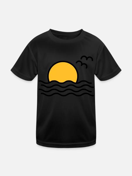 sunset - Kids Functional T-Shirt - black - Front